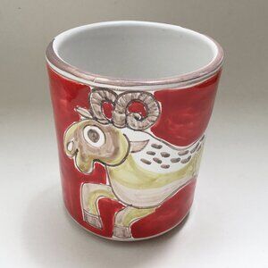 De Simone Ram Zodiac Ceramic Italian Pottery Mug